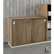 Armoire avec portes coulissantes - Quadrifoglio - Hêtre, Basse, Sans socle de finition