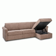 Canapé d'angle convertible Romantico - système ouverture express - matelas 16 cm - microfibre taupe clair_2