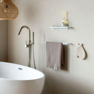 Porte-serviettes MindSet Brabantia - Design épuré en métal avec fixation cachées - Pour serviettes de toilette standard - Revêtement minéral contemporain_2