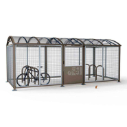 Abri vélos et motos sécurisé voûte XL - Ref : 529095.Gpro - grande capacité, acier galvanisé, toit anti-intrusion_2