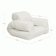 Fauteuil futon convertible HIPPO CHAIR - couleur mocca - matelas 90x200 cm - design et pratique_2