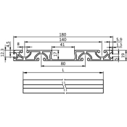 Rail de guidage pour le guidage unilatéral des chariots de sol dans les stations FIFO (ensemble)- 1 jeu_2