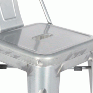 Tabouret haut en acier galvanisé avec dossier Bistro (paquet de 4) | Bolero - DL877_2