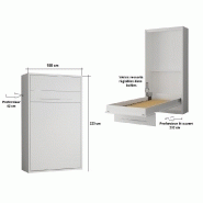 Armoire lit escamotable Mykonos Wengué - Couchage 140x200 cm - Ouverture assistée et design chic_2