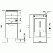 Friteuse à gaz professionnelle 10 litres sur meuble_2