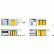 Porte accordéon sur mesure avec portillon intégré