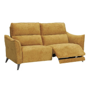 Canapé 3 places 2 relaxations électriques ATTITUDE - Têtière réglable 10 crans - Tissu chenillé ocre_2