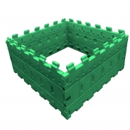 Enclos pour animaux 2,5x2,5x0,65 - polyéthylène haute densité - Plast'Up Rotomoulage_2