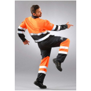 Pantalon multirisques atex haute visibilité orange fluo réf. 601*atx - bandes rétroréfléchissantes ignifuges - poches genouillères_2