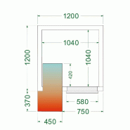 Chambre froide positive 2,2 m3 (1200 x 1200 x 2200 mm) avec monobloc de paroi_2