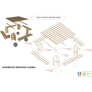 Table Elite Carrée - Réf: EC230 - Piétement et Plateau Bois - 2,30m x 2,30m x 0,75m_2