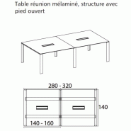 Grande table de réunion X7 avec pieds ouverts chromés - Officity - Chromé, Noyer canaletto, 420_2