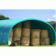Tunnel de stockage / fermé / structure en acier / couverture en pvc / porte / pignon_2