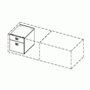 Caisson de rangement pour crédence Officity. - Blanc, 2 tiroirs_2