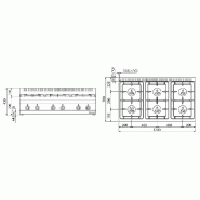 Cuisinière à gaz - 36 kW - 6 Brûleurs - Incl. Soubassement avec 3 portes  - Mario 700 | GGM -GHK1200-E-UBK1200-E_2