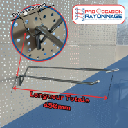 Broche simple fil chromée - Longueur utile 330mm - Entraxe 30mm - Ø7_2