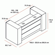 Bureau d'accueil avec rangement Valde - MDD - 192, Blanc brillant_2