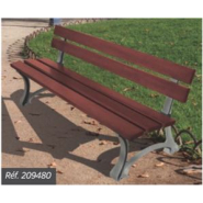 Banc Mora - Fonderie discrète et 5 lames de bois - Disponible en exotique, résineux ou plastique recyclé_2