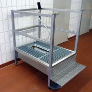 Dispositif professionnel de nettoyage de bottes avec collecteur de boue