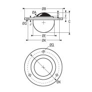 Billes à collerette - Guitel Hervieu - Type 35 - Charge 10 à 120 kg - Fixation 3 trous_2