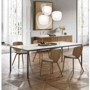 Table de réunion X6 - Plateau grès façon marbre et structure en acier - Design élégant et raffiné_2