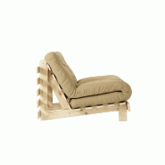 Fauteuil convertible futon ROOTS - pin naturel - coloris beige blé - couchage 90 x 200 cm - design japonais et scandinave_2