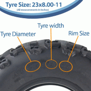23x8.00-11 Quad ATV Tyres 6ply E-Marked Road Legal Tubeless 205/75-11 (Set of 3)_2