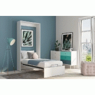 Armoire lit escamotable Dynamo blanc mat - ouverture assistée - couchage 90x200 cm - ultra plate_2