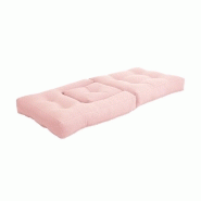 Fauteuil futon convertible Mini Cube - Couleur rose - Chaise, lit et pouf avec matelas haute qualité_2