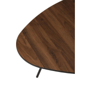 Table basse vintage KENU - bois hévéa brun, métal noir - design épuré et dimensions L112 x H31 x P89 cm_2