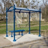Abri bus Durance - structure aluminium - bardage verre sécurit - banquette incluse - 250 x 160 cm_2