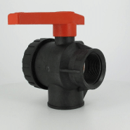 Vanne à bille PP 3 voies - Sortie Femelle 2