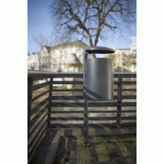 ABES Poubelle publique cylindrical 524 - 33L - Disponible en acier galvanisé ou revêtement par poudre RAL standard_2