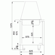 Saladette 3 portes 4x 1/1gn récipient l1865mm 7489.5155 COMBISTEEL_2