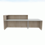 Bureau d'accueil mixte avec PMR Delta Plus - Mobel Linea - Gauche, Acacia clair, 262_3
