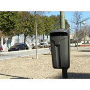 Corbeille synthétique traitée anti-UV - CIBELES - 50L avec cendrier intégré et capot antipluie_2