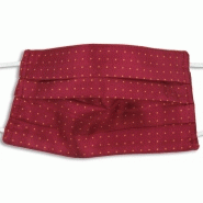 Masque lavable en soie imprimée mini pois doublé coton - bordeaux - Made in France_2