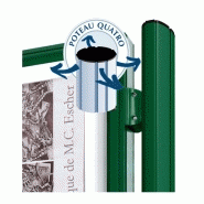 Vitrine 1000 Plexichocs sur pieds - cadre aluminium 75mm - porte battante ou levante réversible - vitrage Plexichocs 4mm_2