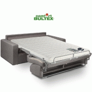 Canapé convertible express CRÉPUSCULE - Matelas 140cm Comfort BULTEX® - Microfibre taupe_2