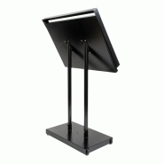 Porte-menu à LED blanches en acier noir 8xA4 avec poteau et socle | Securit - CX074_2