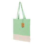 Tote bag - bicolore en coton recyclé 120 g/m² avec anses longues et étiquette distinctive_2