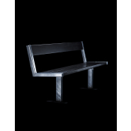 Banc public Pixbo réf 8037076 - Hags - Noir/Galvanisé - Scellement béton_2
