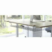 Bureau individuel réglable en hauteur Yan - MDD - Alu, Aluminium satiné, 120 x 80 cm_2