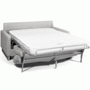 Canapé convertible express Nordic - Couchage 160x197 cm - Matelas 16 cm - Velours gris clair_2
