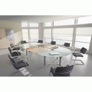 Table de réunion POLYANDRE - Plateau verre - 2 plans droits 180x80 cm - Fabricant CLEN_2