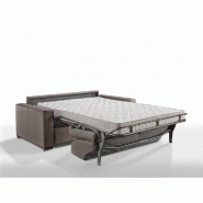 Canapé convertible 3-4 places Excellence - 160x197 cm - Sommier à lattes Renatonisi - Matelas mémoire de forme 18 cm - Velours marron_2