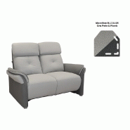 Canapé fixe 2 places GELLIN - Microfibre bi-color gris perle et plomb - Design contemporain et confort optimal_2