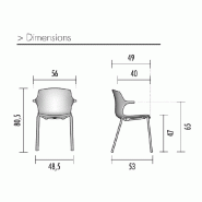 Chaise polyvalente Frill - Mobel Linea. - Bleu clair_2
