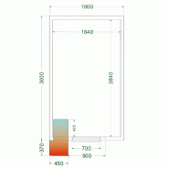 Chambre froide positive 12,34 m3 (1800 x 3000 x 2200 mm) avec monobloc de paroi_2
