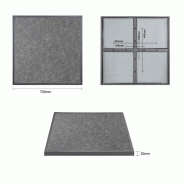 Plateau de table extérieur carré en verre trempé noir brossé bord gris 700 mm | Bolero - DZ873_2